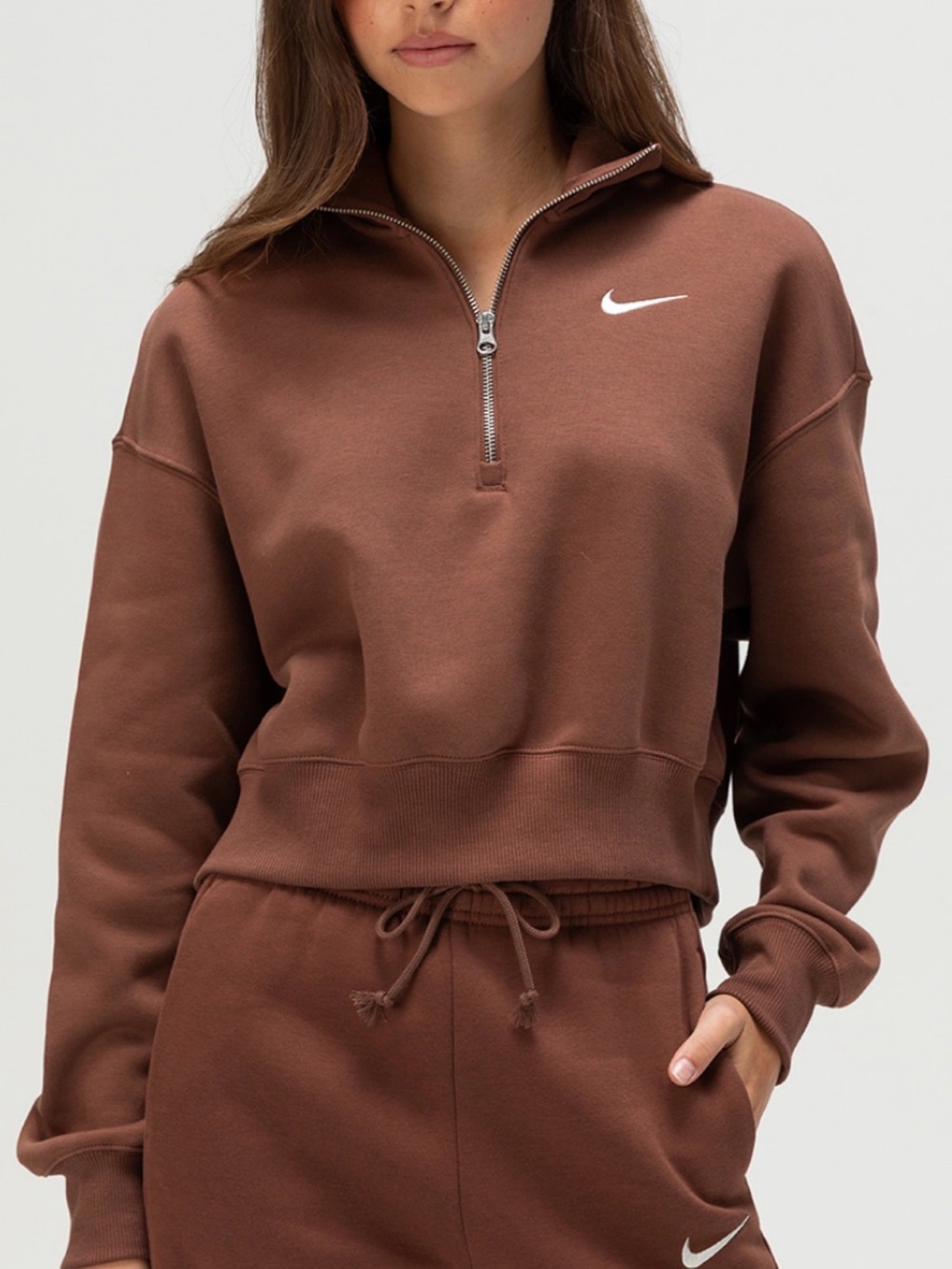Nike Women’s Brown Half-Zip Sweatshirt